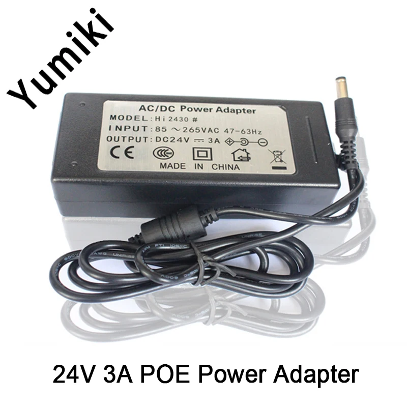 

5,5*2,1/5,5*2,5 AC/DC 24V 3A 72W POE адаптеры для блока питания poe switch