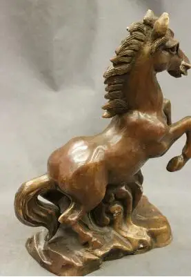 12 &quotНародная китайская бронза Медь успех до фэншуй Зодиак Год запустить Лошадь