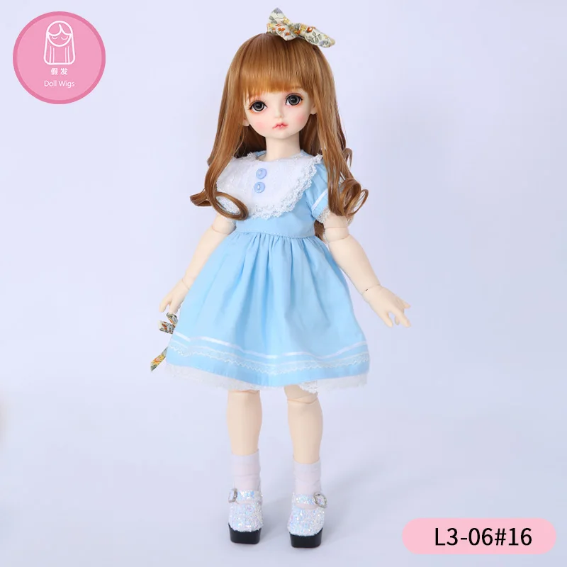 Парик для куклы bjd длинный кудрявый 8,6 дюймов 1/4 bjd кукла RL Праздничная Лента Прекрасный парик в красоты Принцесса волосы L3-06#16 цвет