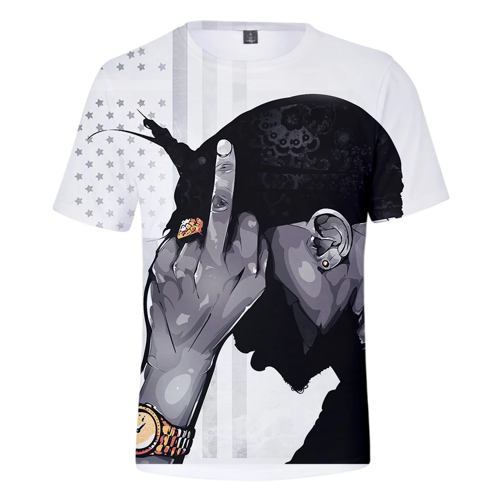 2019 новый реперские кепки 2pac Объёмный рисунок (3D принт) футболки для