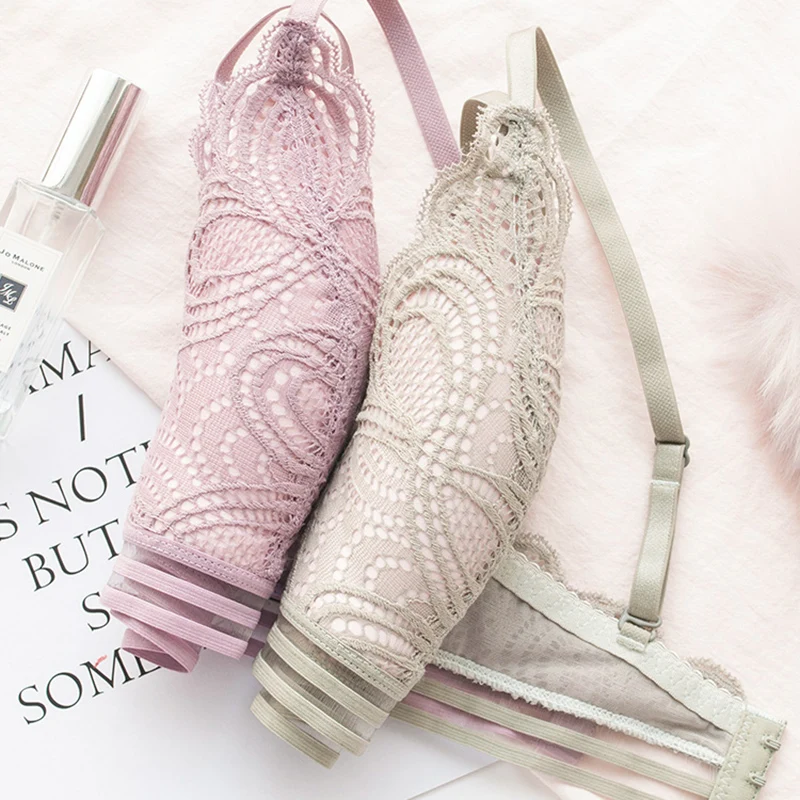 Кружевное нижнее белье женский комплект пуш-ап бюстгальтер и трусики наборы