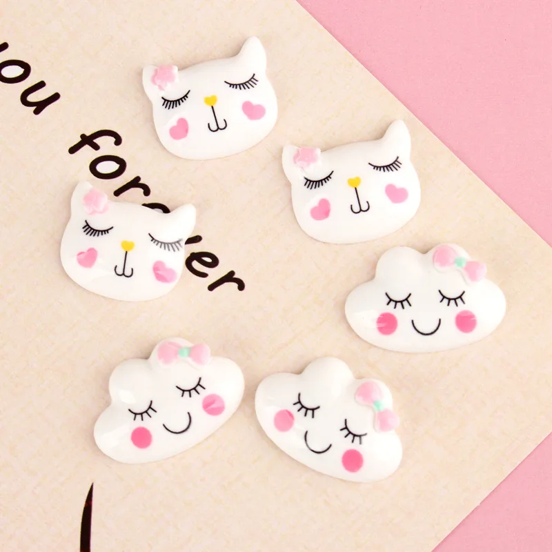 10 шт. Kawaii для девочек с рисунком облачка полимерные Стразы плоские оборота