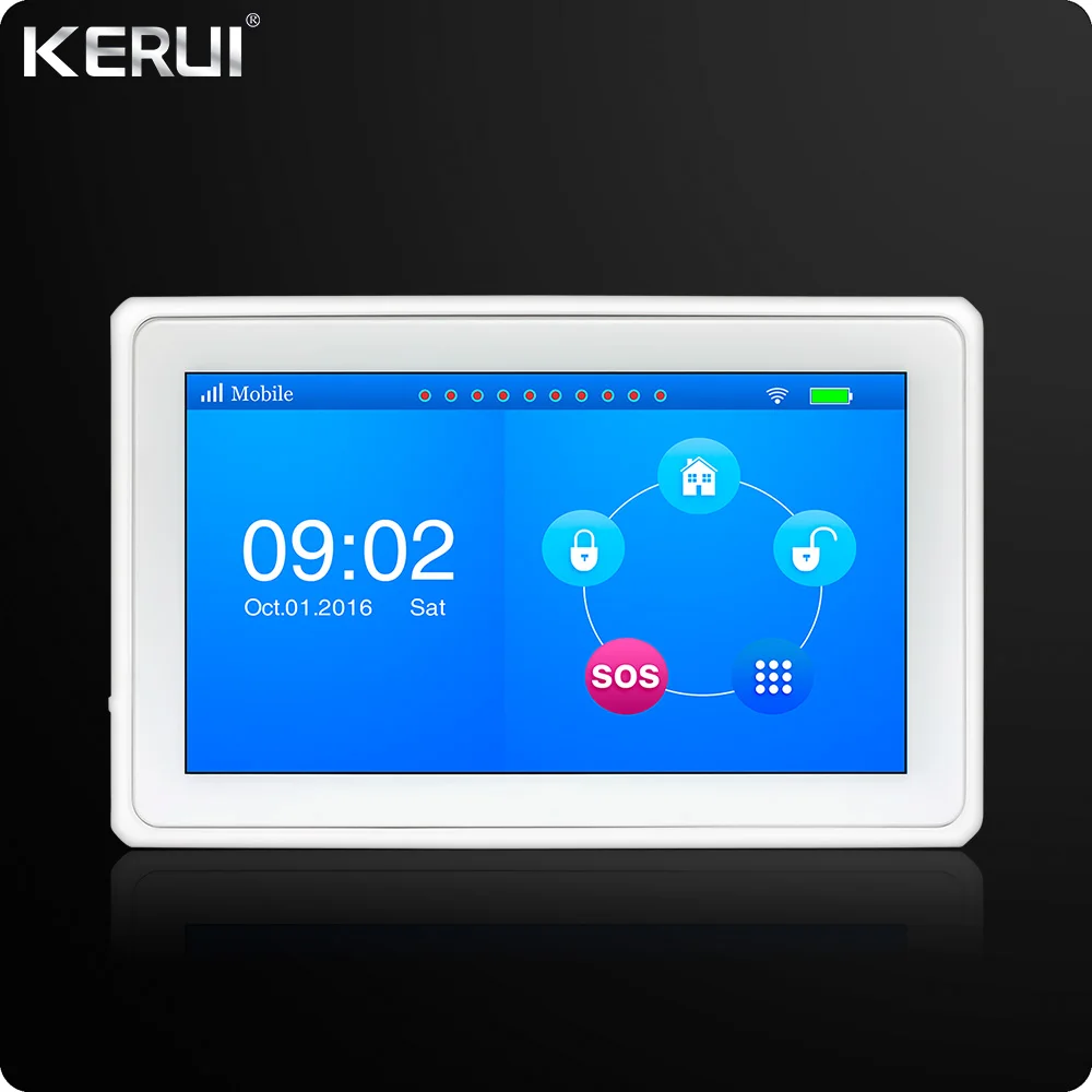 KERUI 7 дюймов TFT цветной дисплей Аварийная сигнализация wifi gsm ISO Android приложение