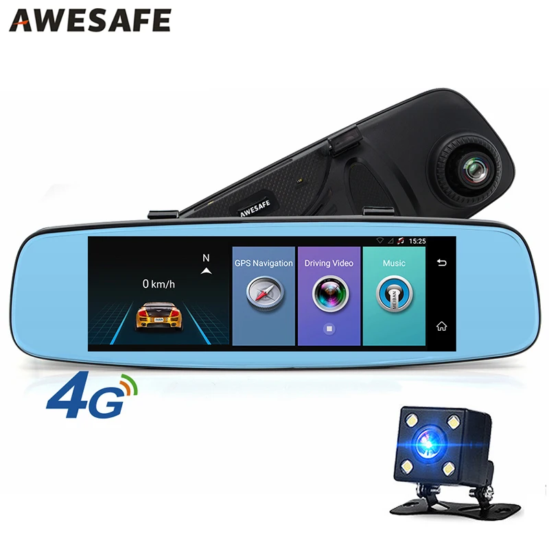 Awesafe специальные 3 г автомобиля Зеркало заднего вида DVR Камера 7 &quotAndroid GPS