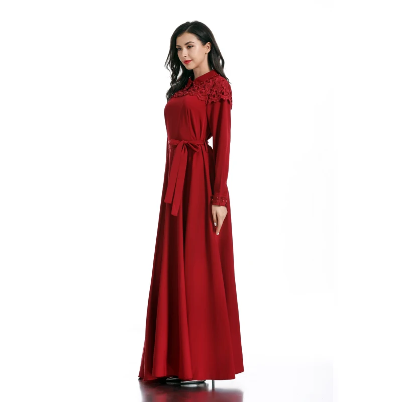 Кружева Vestidos Musulmanes abaya Robe Femme Дубай, кафтан, исламский арабский хиджаб мусульманское платье женщины Рамадан кафтан турецкие платья