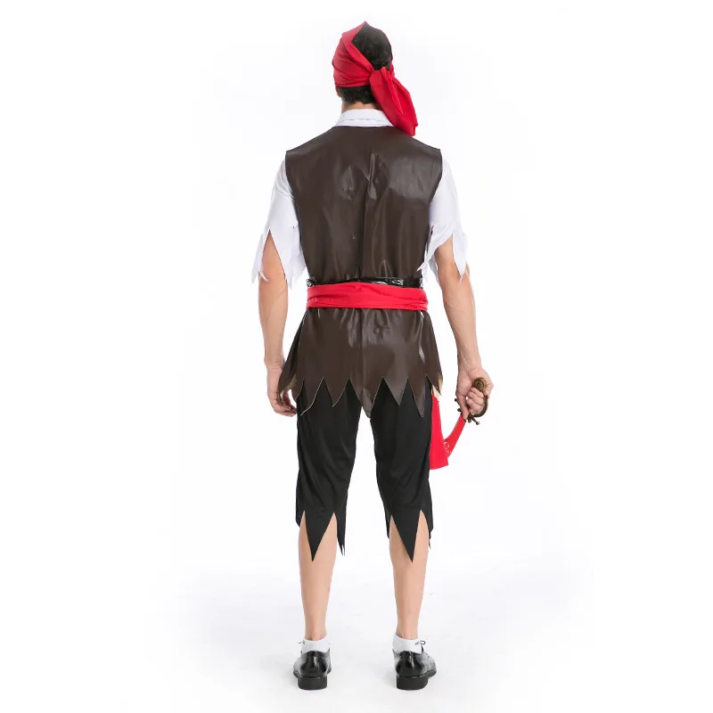 

Coshome Halloween Party Pirates of the Caribbean Cosplay Costumes Men Adult Uniforms Clothing Set