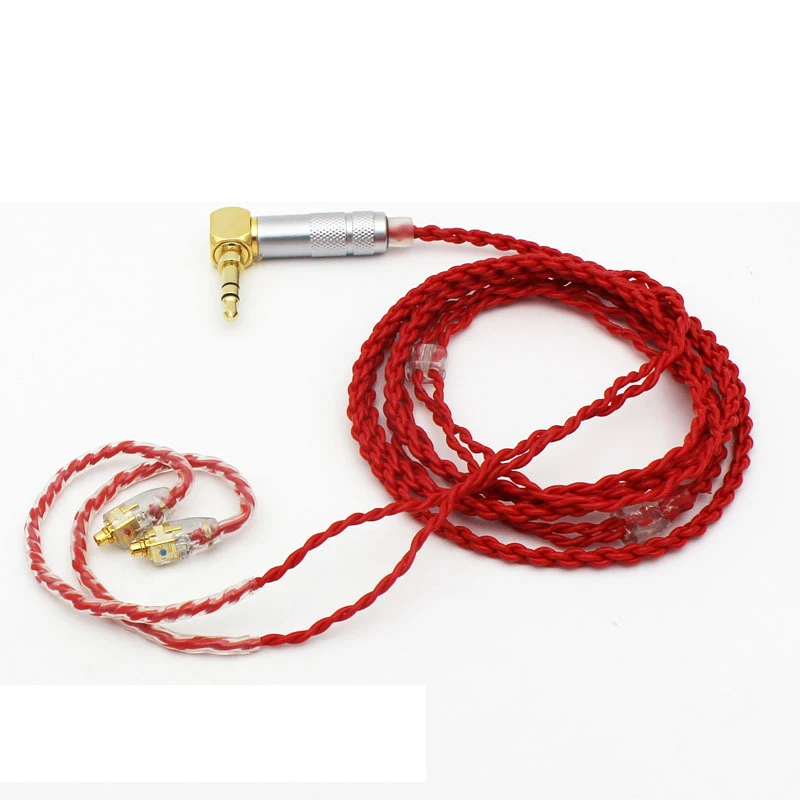 MMCX кабель для Shure SE215 SE425 SE535 SE846 UE900 сменный Шнур одинарные Кристальные наушники с