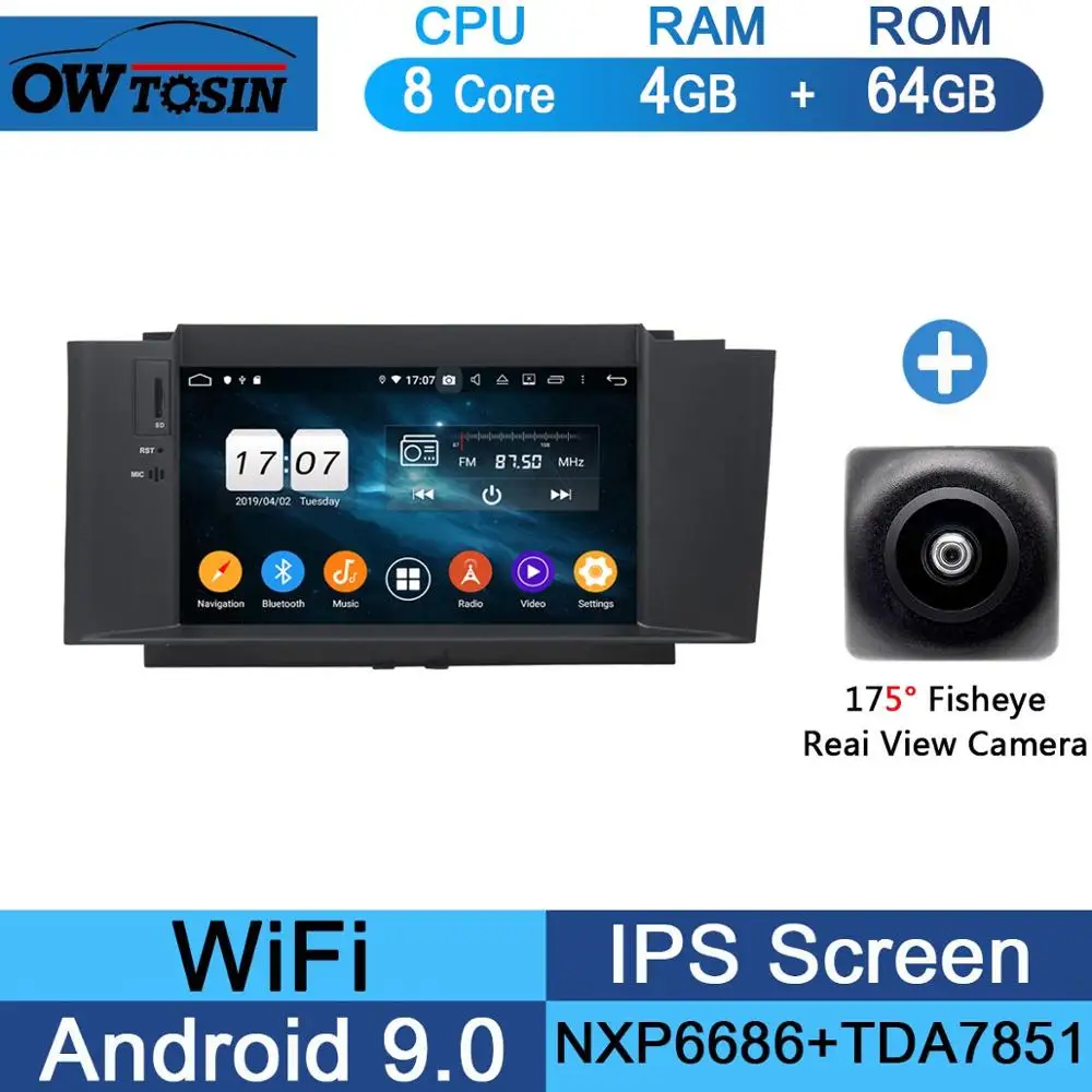 64G Fisheye Camera " ips 8 ядерный 4 Гб ram+ 64 Гб rom Android 9,0 автомобильный DVD радио gps для Citroen C4 C4L DS4 2012 2013 DSP CarPlay - Цвет: 64G Fisheye Camera