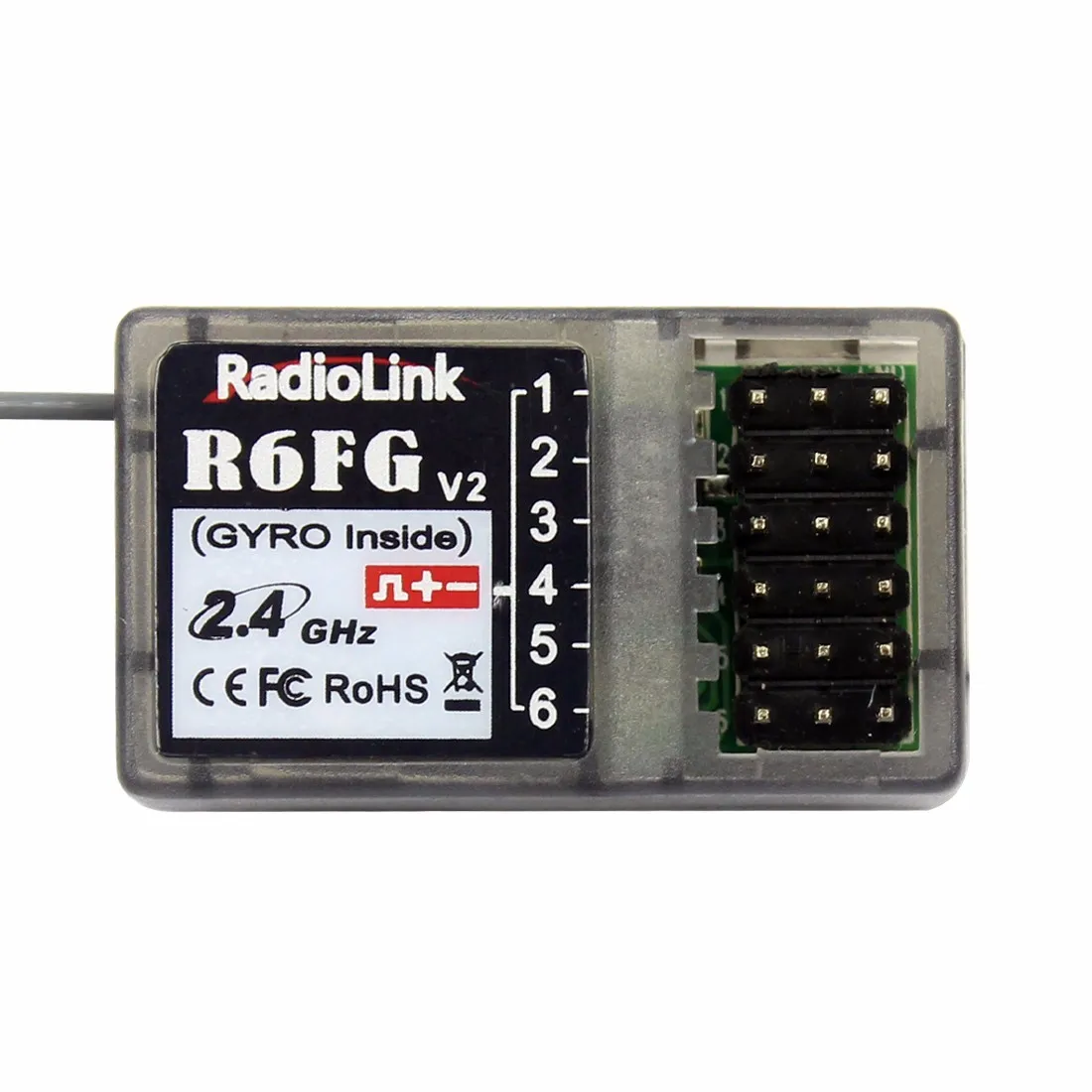 Radiolink R6FG V2 2,4 ГГц 6-канальный приемник FHSS высокое Напряжение гироскопом интегрирован для RC4GS RC3S RC4G T8FB RC6GS передатчик пульт ДУ для дистанционно управляемой машины лодки