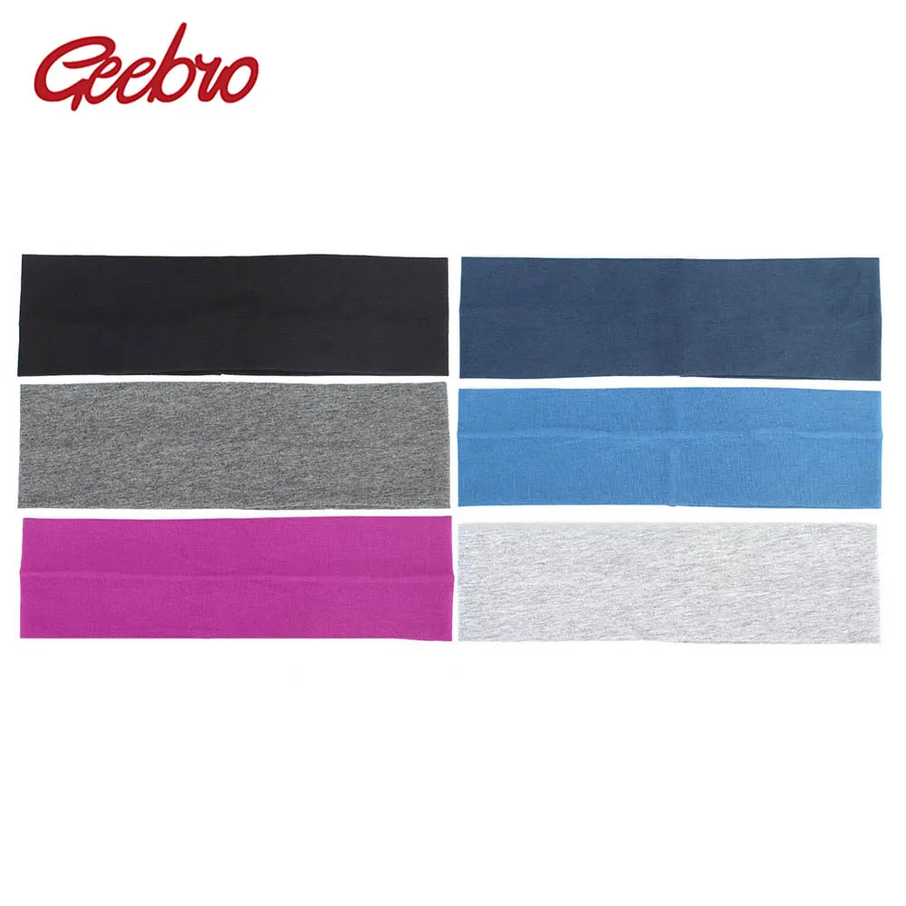 

Geebro Women's Headband 7 cm Cotton Plain Flat Headbands for Girls Summer Ladies Elastic Stretch Hair Band Drop Shipping