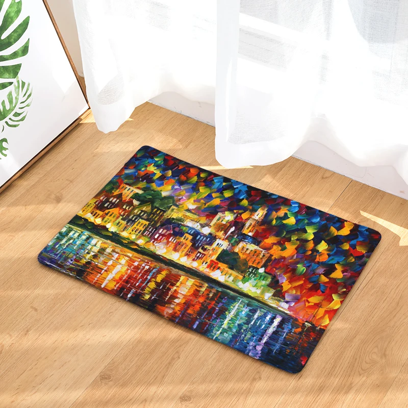 2017 масляная живопись красочные работы печать ковры Нескользящие кухонные