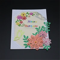 zhuoang flowerbirthday card metal cutting mold diy scrapbook album decoration supplies clear stamp diy paper card