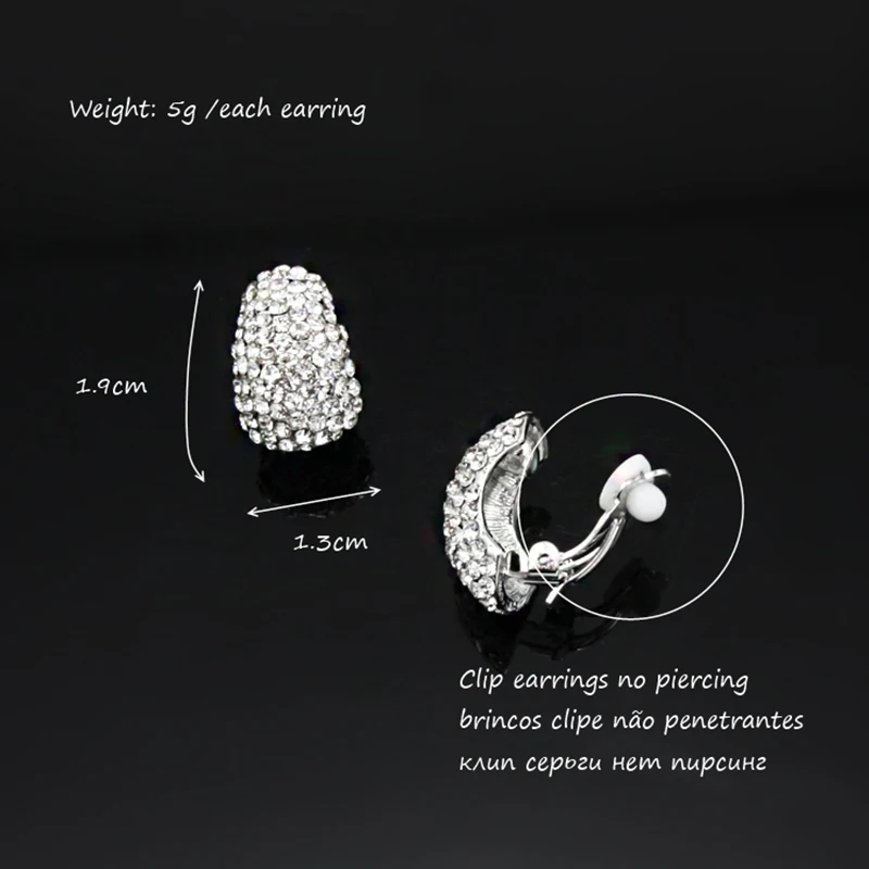 Женские серьги клипсы без пирсинга с кристаллами|clip earrings without piercing|clip earringsfashion clip |