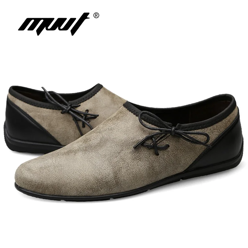 Мужские замшевые мокасины MVVT размера плюс супер мягкая повседневная обувь из