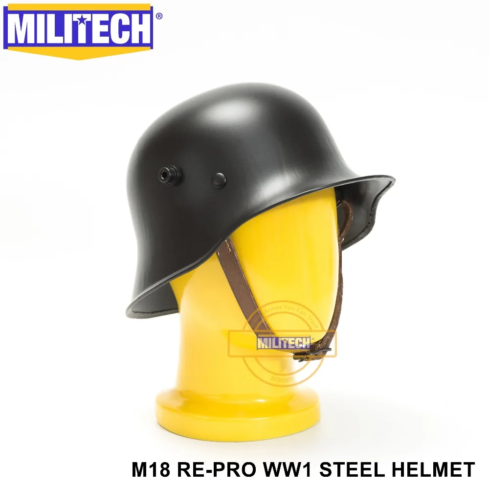 Черный Немецкий шлем MILITECH M18 World War One защитный Black немецкий Repro Great шлем|helmets for dirt