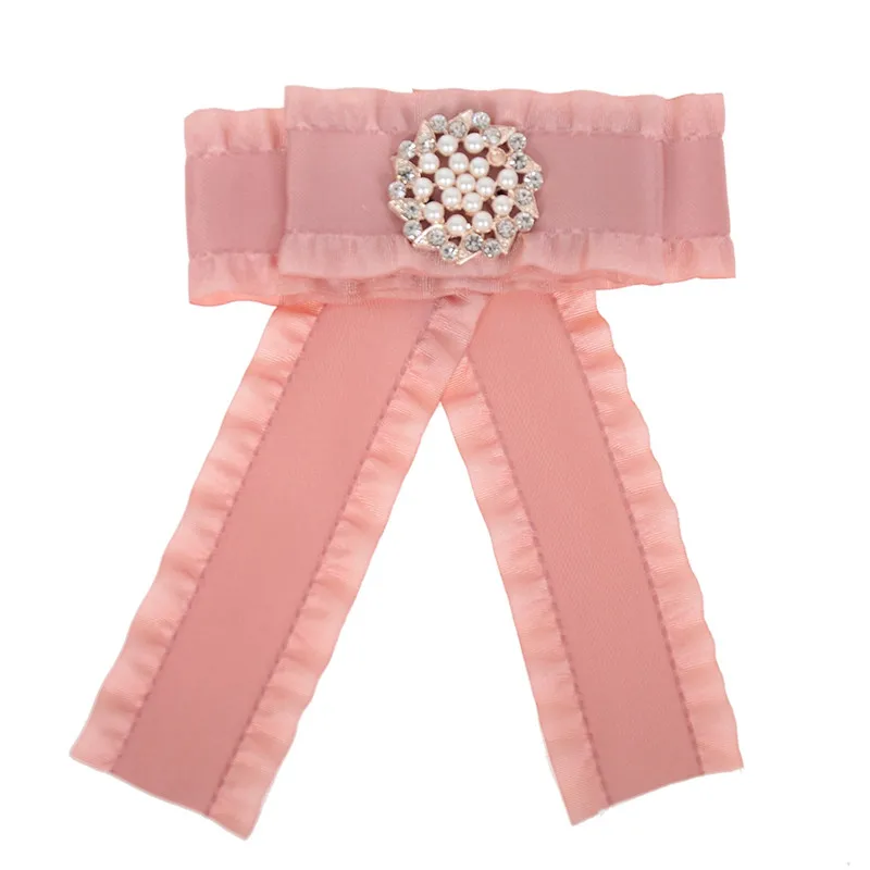 PINKSEE винтажные Броши с бантом и кристаллами булавки для женщин тканевая ткань