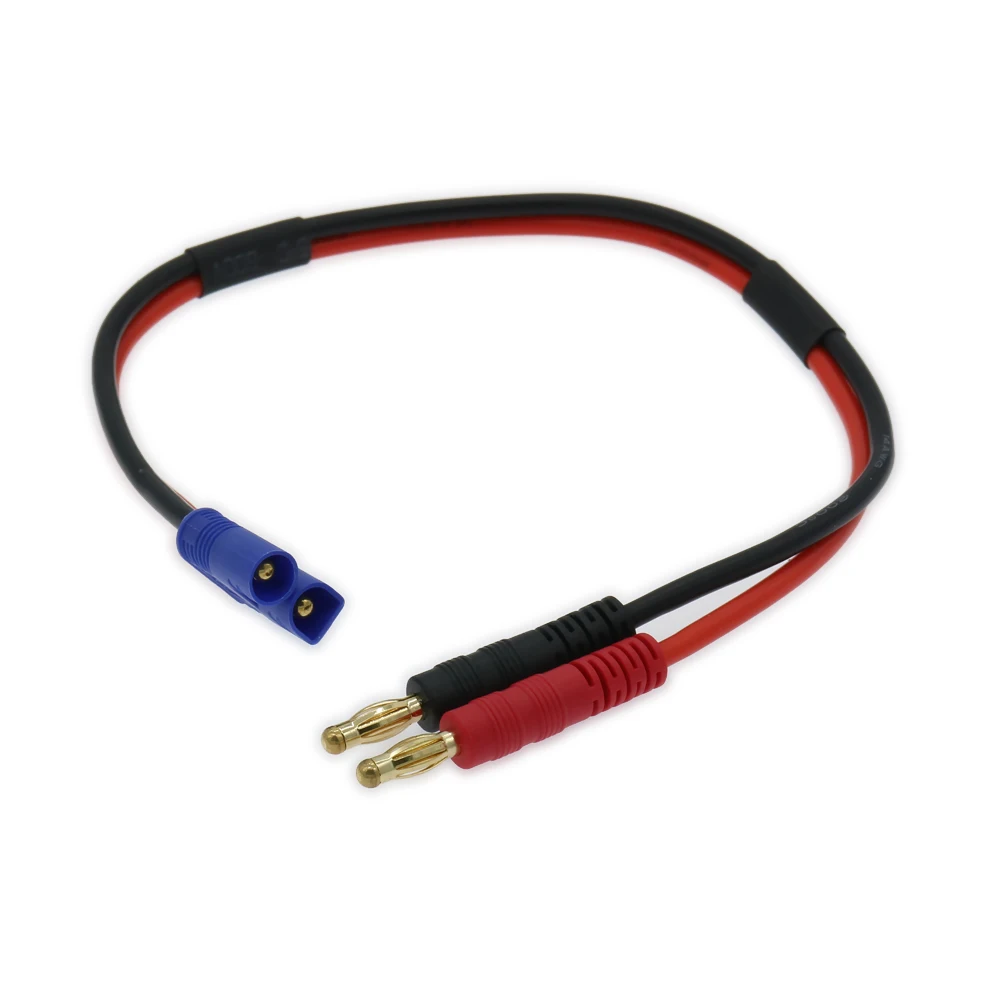 

RCAWD 1x300mm Male Ec3 Plug 24K Gold-Plated Male 4.0 Banana Silicone Cable 14awg For Lipo Battery Charger XC0014 RCAWD