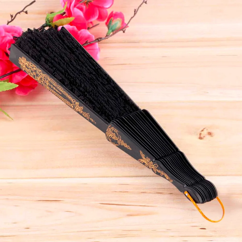 1 шт VintageFolding кружевной ручной вентилятор с резным узором нарядное платье костюм
