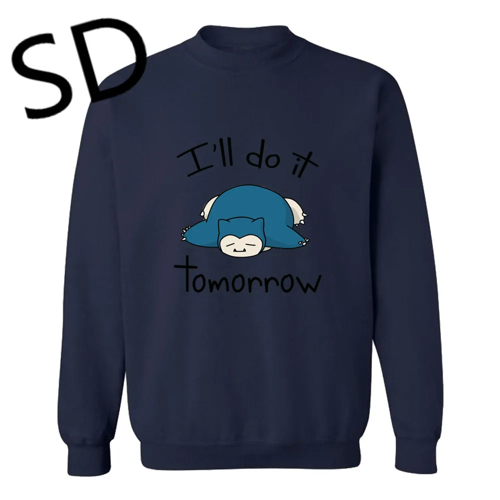Дропшиппинг 3d принт Покемон толстовки для мужчин sudaderas para hombre Snorlax i'll do it tomorrow