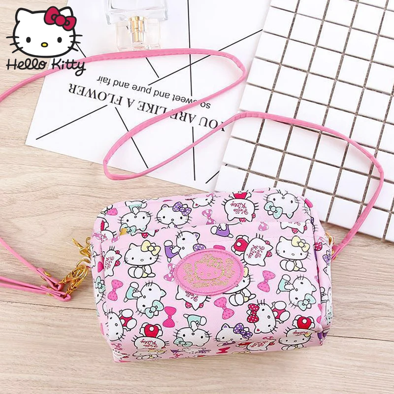 Сумка через плечо с бантом для девочек Hello Kitty 3 сторонняя детская вместительная