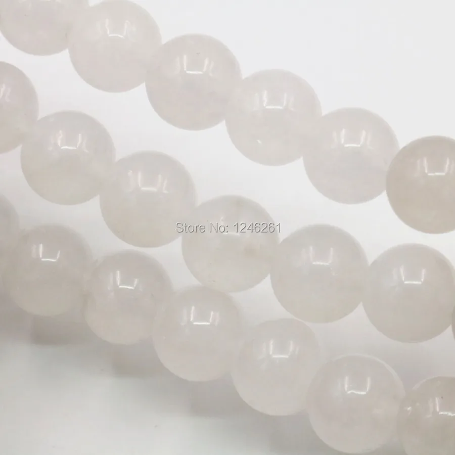 

4 6 10 12 14mm White Chalcedony Clarity Stone Loose Beads Accessory Part Round Diy Jewelry Making Crystal Christmas Gifts 15inch