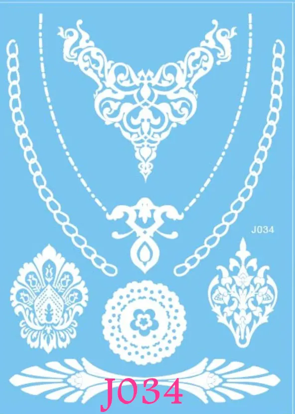 1 шт. женская свадебная татуировка хной белая драгоценность временная наклейка