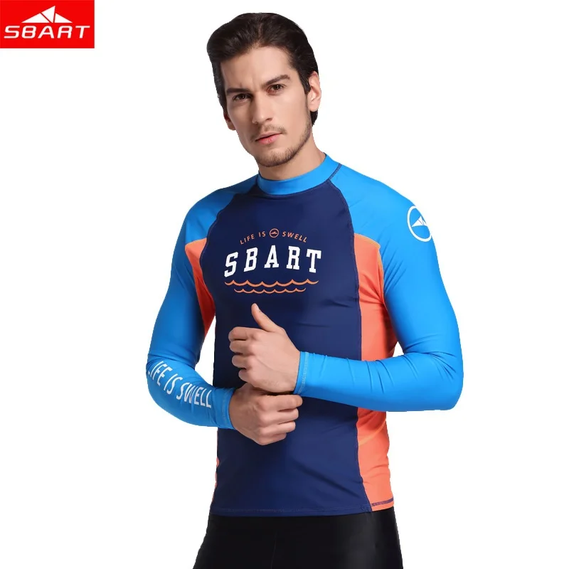 Мужская одежда для серфинга Sbart с длинным рукавом рубашка подводной охоты 2018|men rash