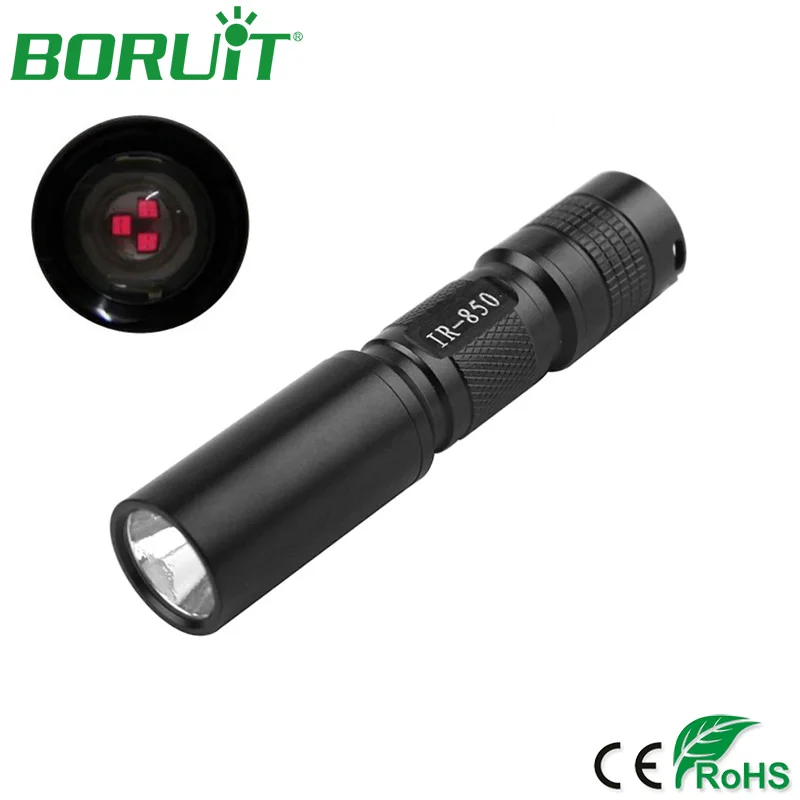 Инфракрасный фонарик BORUiT 850nm портативный водонепроницаемый тактический фонарь