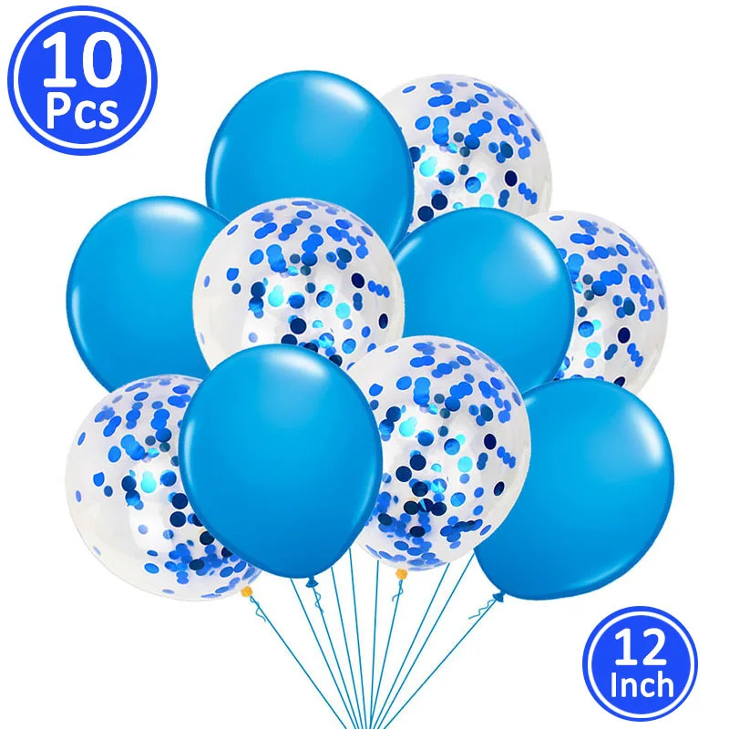 10pcs blue Серебристо-синие От 1 до 6 лет воздушные шары на день рождения украшения на день рождения для детей и взрослых 1-2-18-21-30-40-50-60 товары на день рождения - Цвет: 10pcs blue