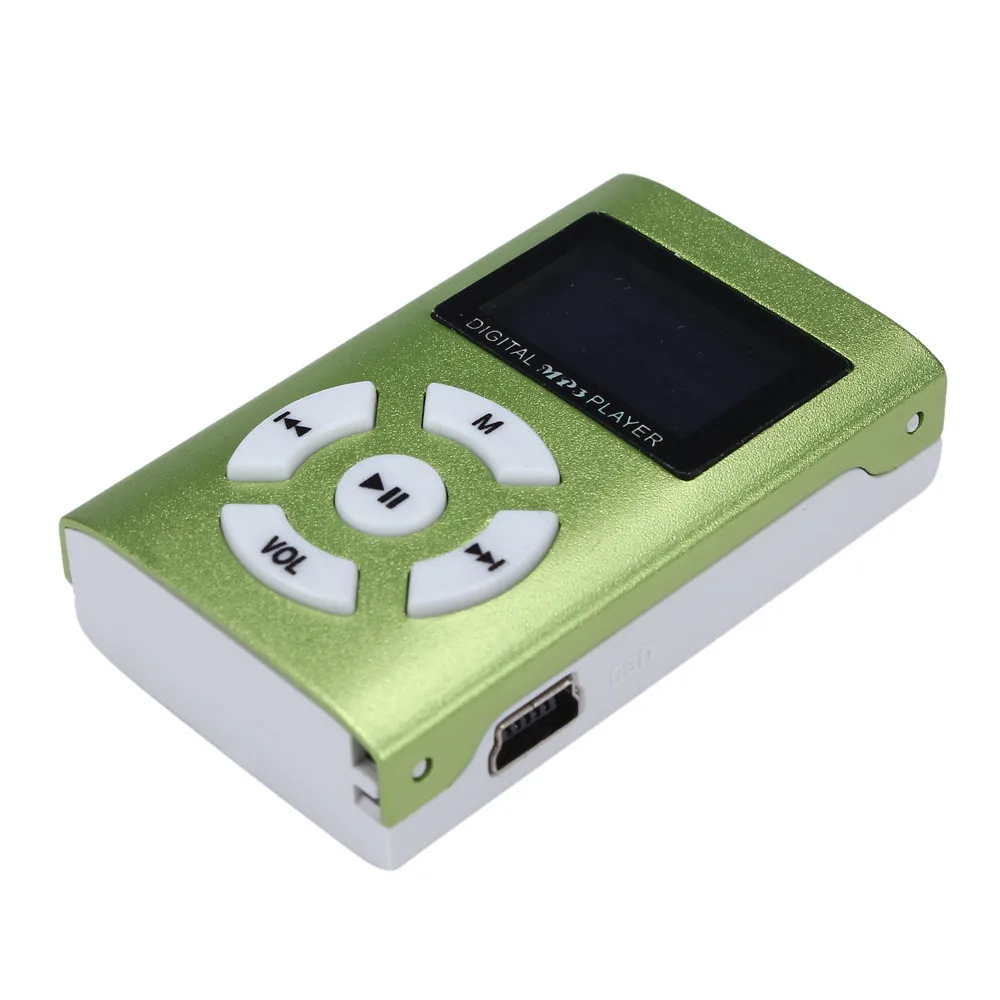USB мини MP3 плеер поддержка ЖК экрана 32 ГБ Micro SD TF карта Металлический Зеленый 2019|metal