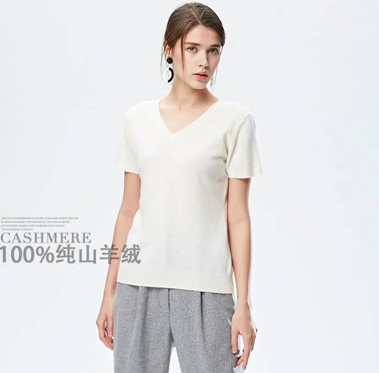 2022 New Summer sweater Spring Autumn women girl ladies 100% cashmere short sleeve Pullover free shipping JN706 | Женская одежда