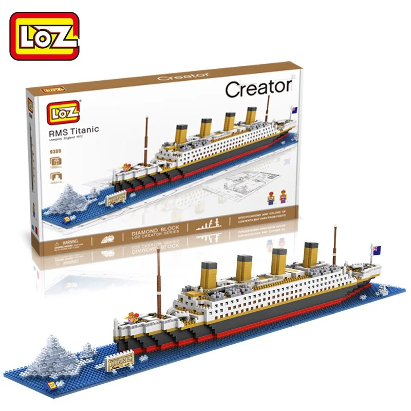 LOZ алмазные блоки Technic Кирпичи Строительные игрушки RMS Титаник корабль Паровая