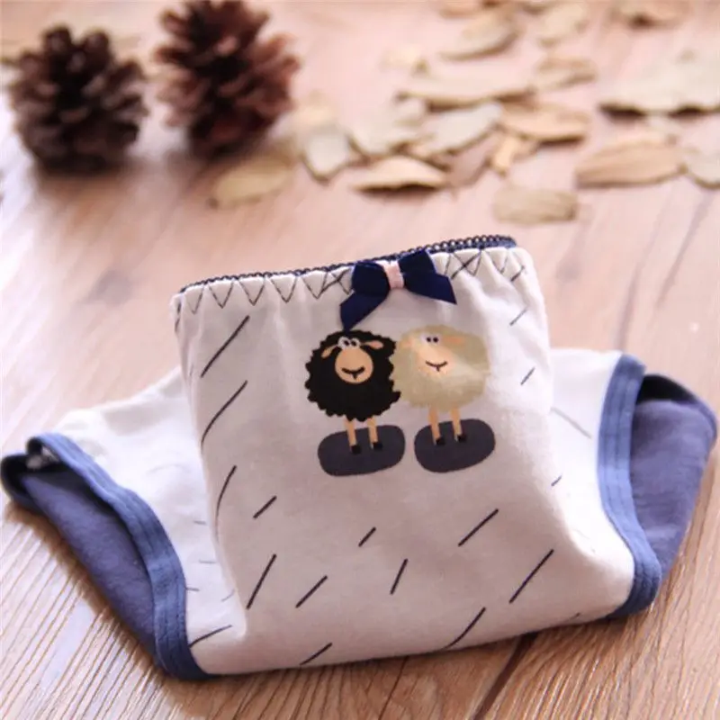 Ladies Underwear Women Cotton Panties Cartoon Sheep and Dot Printed Girls Female Soft Briefs Winter|Женские трусики| |