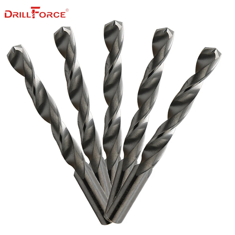 Drillforce 0,5 мм-7 мм набор твердосплавных сверл, без покрытия(яркая) отделка, Круглый хвостовик, спиральная флейта сверло для металла