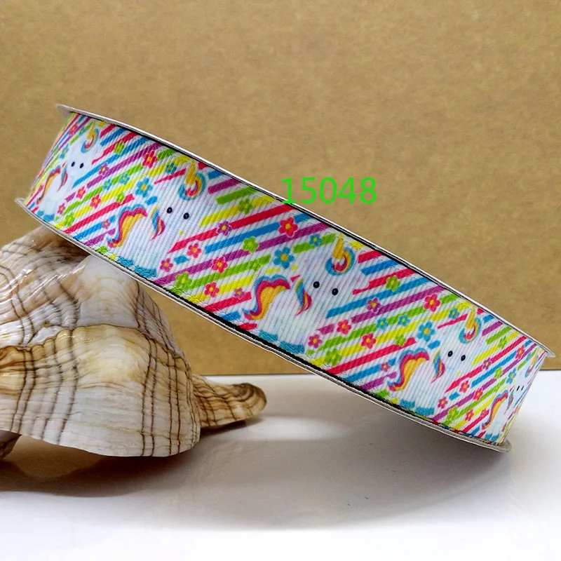 Бесплатная доставка 50 ярдов Единорог печатных grosgrain ленты 15051 | Дом и сад