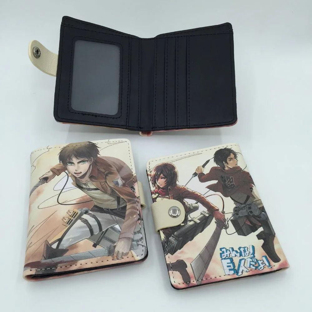 Attack On Titan 1 Японского аниме «Haikyuu hinata» Syouyou Синтетическая кожа Изысканный бумажник на кнопке/кошелек - Цвет: Attack On Titan 1