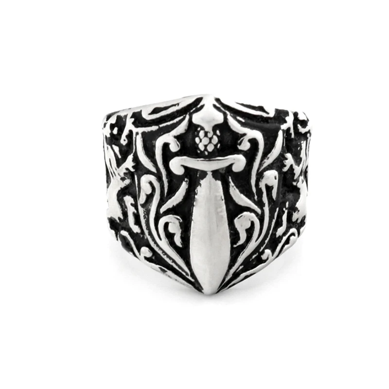 Крутое кольцо из нержавеющей стали бронезащитное Knight Templar Crusade Cross Sword