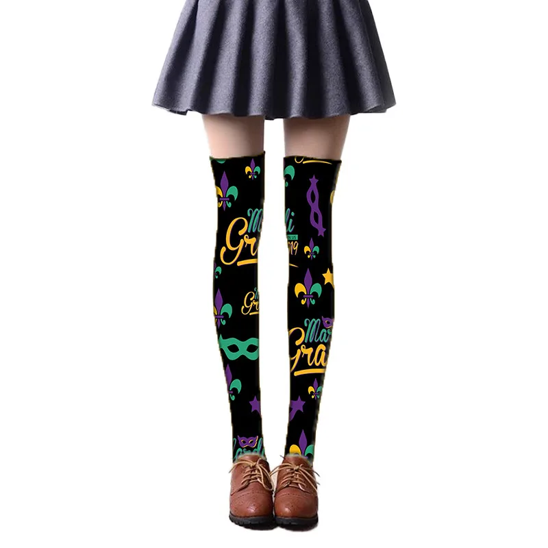 Summer Women Fashion Stockings Over Knee High printed kawaii Nylon Long Thin Female Sexy girl 6JQ-SW22 |