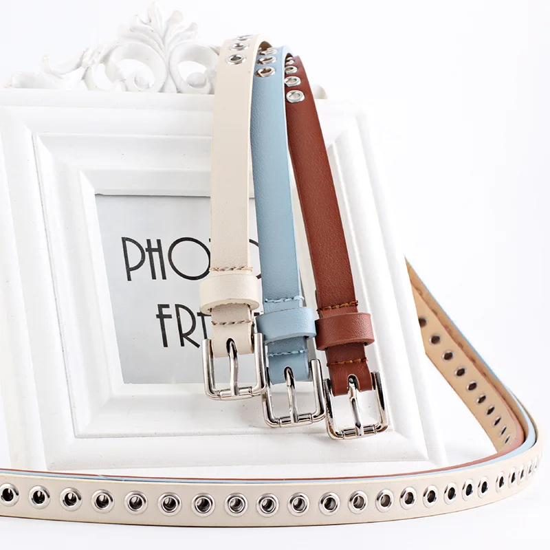 Женский кожаный ремень с заклепками регулируемый металлический ведро 2019|Женские