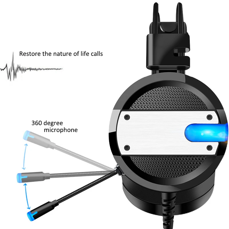 Высокое качество звуковой эффект игровая гарнитура со светодиодной подсветкой