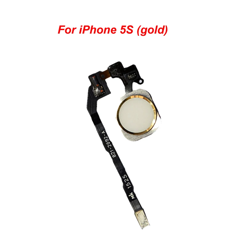 For iPhone 5S Gold YKaiserin для iPhone 5S, 6, 6 S, 6 Plus, 6 S Plus, кнопка «домой», датчик отпечатков пальцев, сенсорный ID, гибкий кабель, лента, запасные части, кнопка, ключ - Цвет: For iPhone 5S Gold