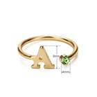 Duoying Открытые Кольца по месяцу рождения, персонализированное женское кольцо маленького размера, простое маленькое Золотое кольцо на заказ с алфавитом, Прямая поставка