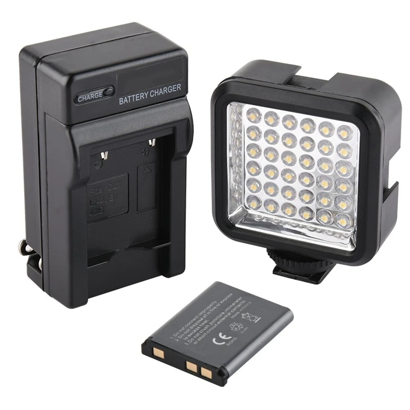Ultra-Bright Led 36 Video Light Continuous On Camera Lighting Camcorders With Rechargeable Battery Pack And Charger Compatible |