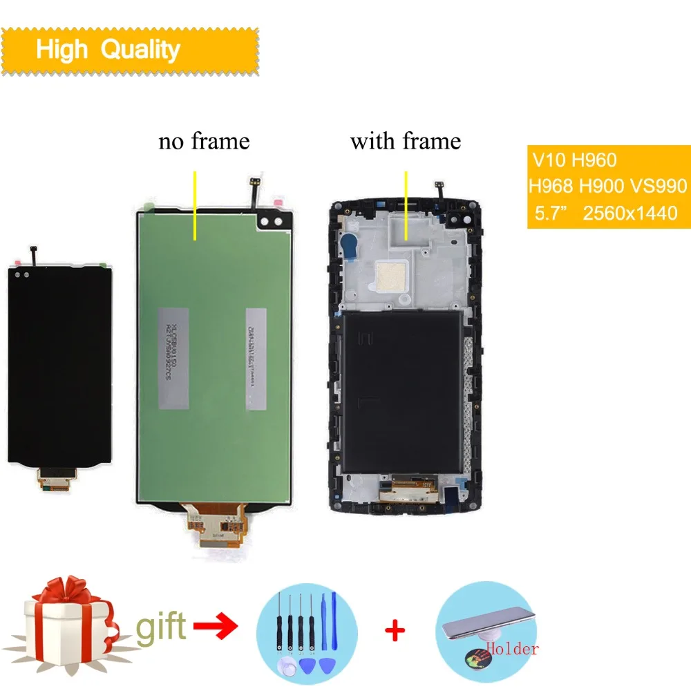 

5.7" Original Display For LG V10 LCD Touch Screen with Frame H960 H961 H968 H900 H901 VS990 RS987 Screen for LG V10 LCD Display