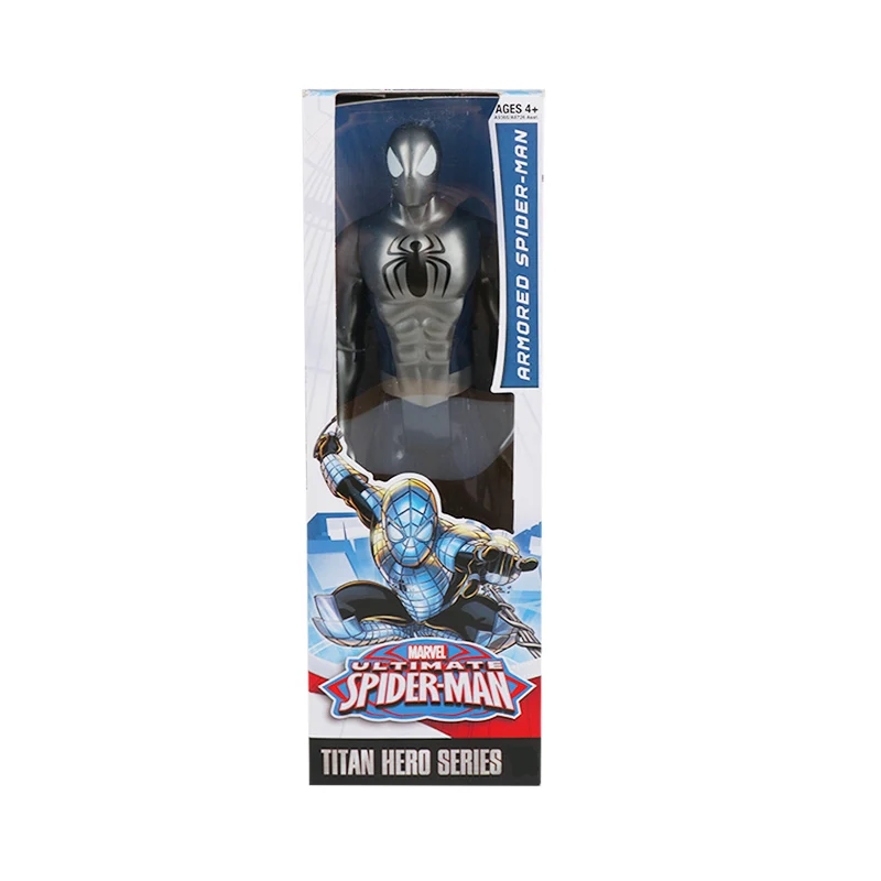 spiderman 3 has box 30 см Marvel Мстители 4 конечная игра игрушка танос Халк человек паук Железный человек Тор Росомаха Черная пантера Веном фигурка ребенка - Цвет: spiderman 3 has box
