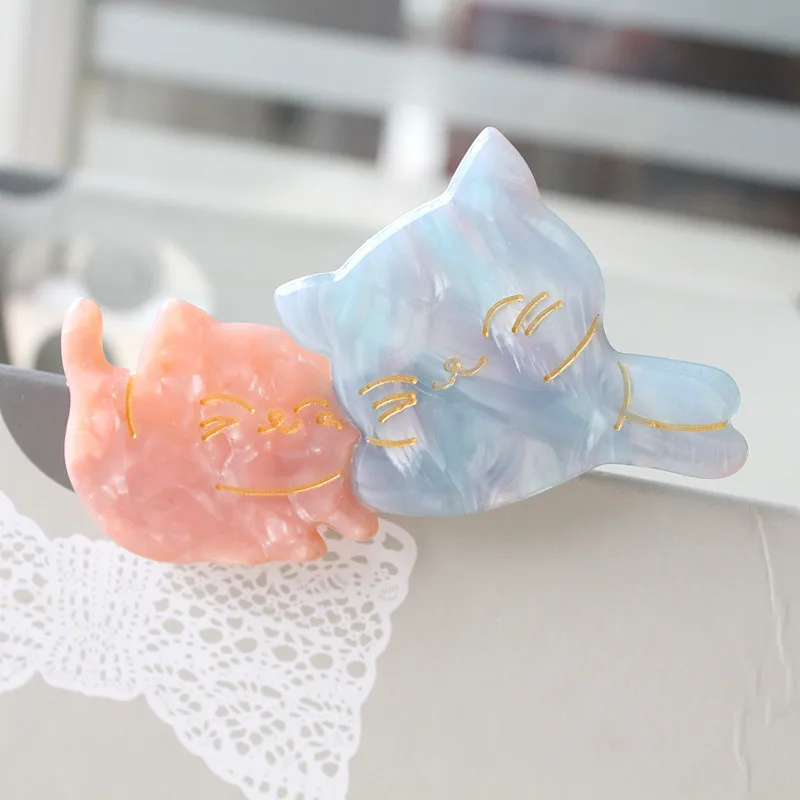 Взрослых заклинание кошка Hairpins20pcs мультфильм кошка дети заколки для волос женские головные уборы милые девушки Ацетатный лист заколки для волос