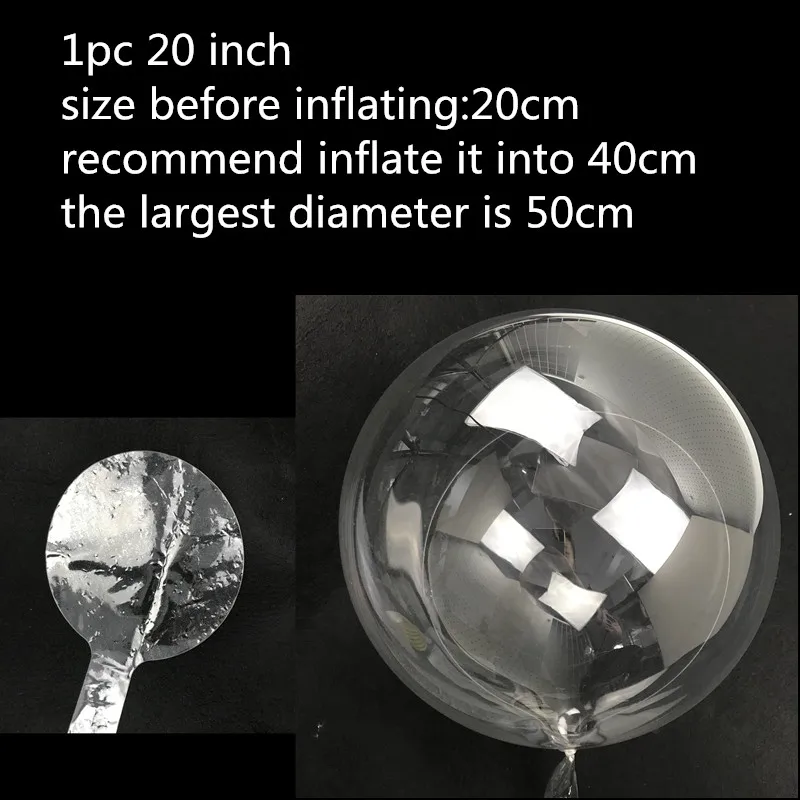 20 inch balloon 20 дюймов 36 дюймов светящийся светодиодный шар, прозрачные круглые декоративные пузырьки, декор для дня рождения, свадьбы, светодиодный шар, Рождественский подарок - Цвет: 20 inch balloon