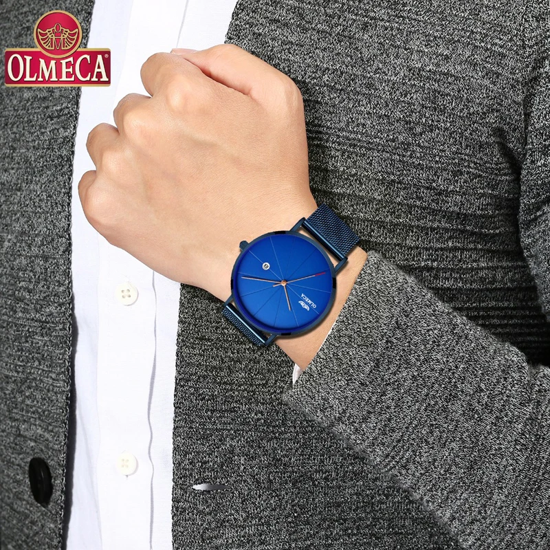 

Sports Date Mens Watches Top Brand Luxury Waterproof Sport Watch Men Ultra Thin Dial Blue Quartz Watch Casual Relogio Masculino