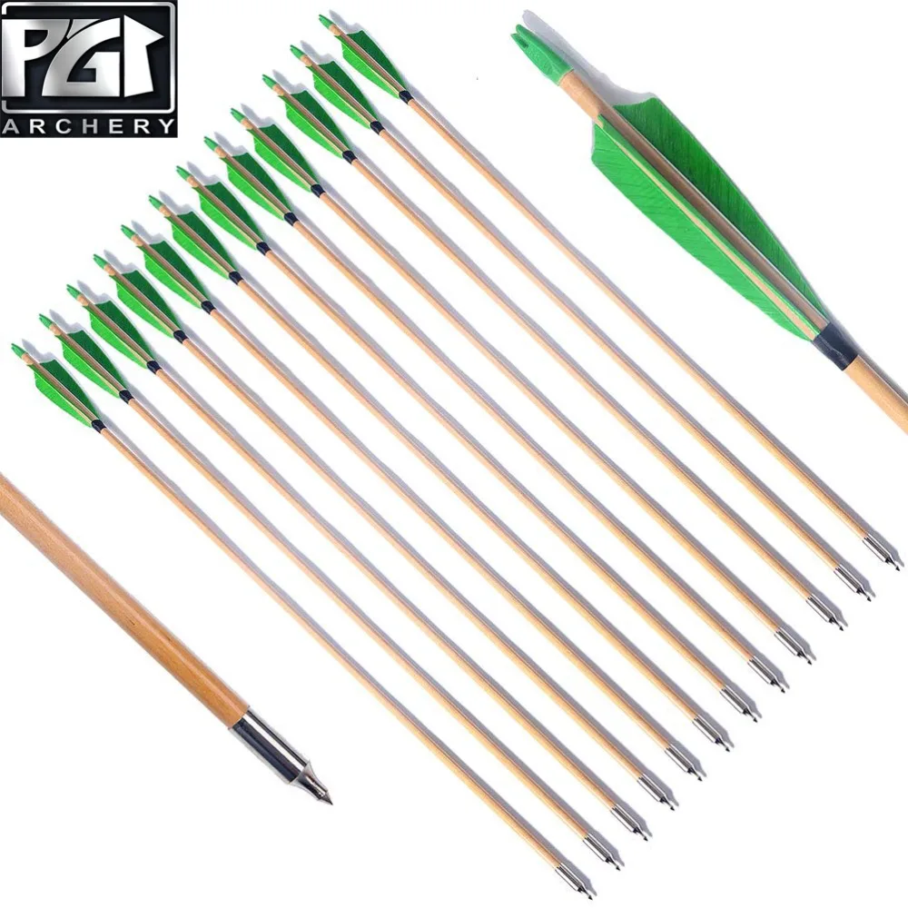 PG1ARCHERY стрельба из лука деревянные стрелы традиционная мишень охотничьи с 5