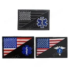 Американский флаг парамедик медик Уплотнения тактическая вышитая нашивка ЕМТ аварийно-спасательных патч эмблему боя аппликации вышитые значки